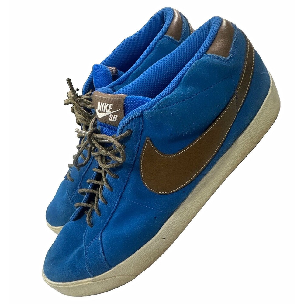 Nike SB Men’s 11.5 Blue Brown Suede Skate Shoes Sneakers 395771-401